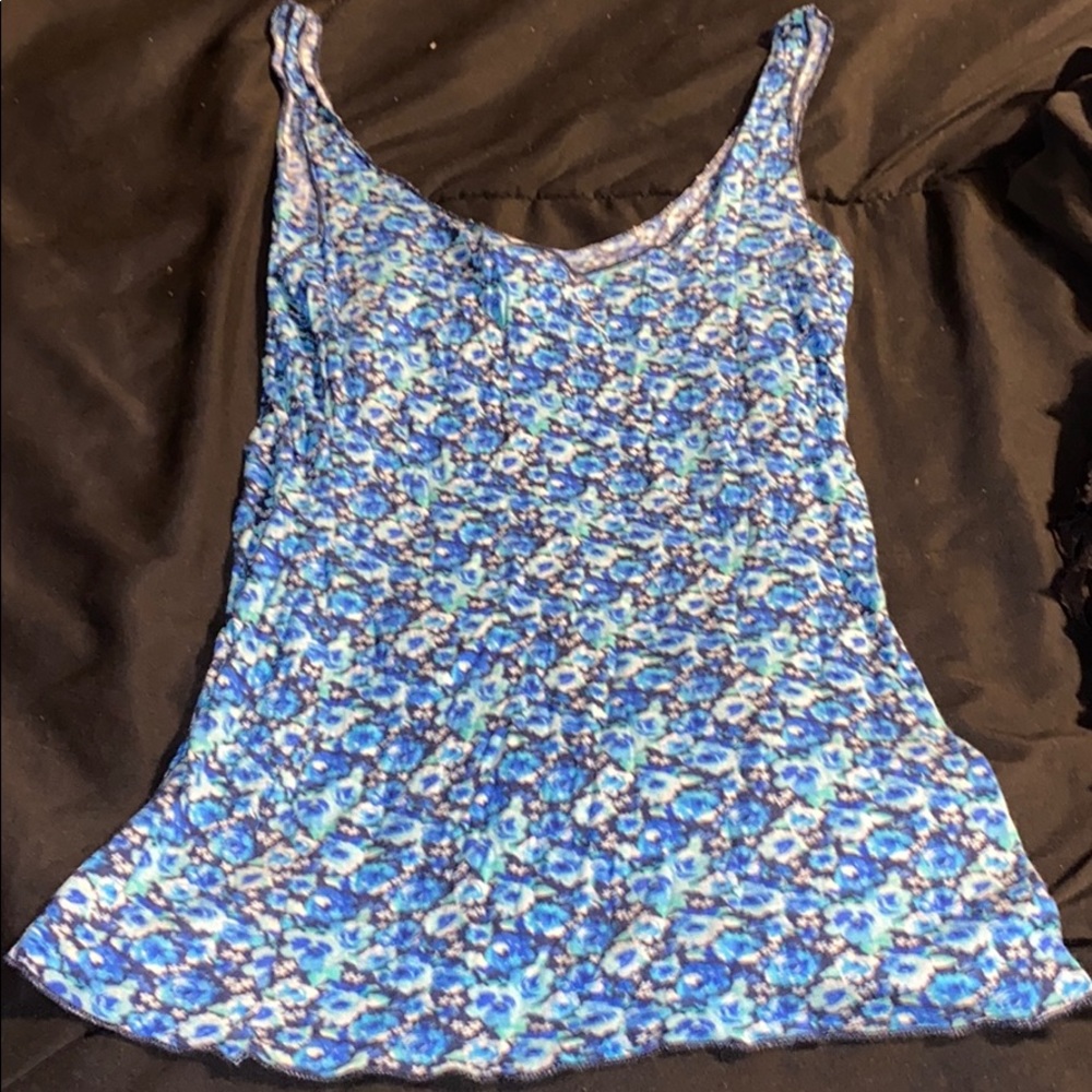 Wet Seal Blue Floral Tank